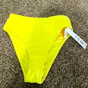 New with tag. Yellow high waisted bikini bottom. Size extra small.